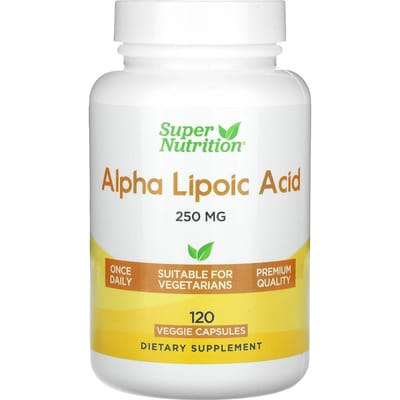 Super Nutrition, Acide alpha-lipoïque, 250 mg, 120 gélules végétales