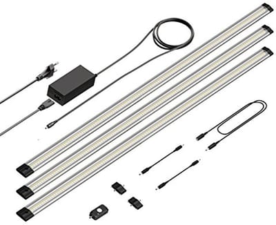 LED Onderkast Armatuur met Bewegingsmelder en Warm Wit Licht - Set van 3, 90cm, Energiezuinig