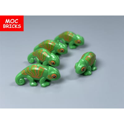 MOC Blokken Hagedis Dier 57763 Jaarringen Vergrootglas DOE-HET-ZELF Boer Bos Ontdekker Leergericht Bouwstenen Speelgoed Kinderen Cadeaus green