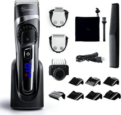 Hatteker Tondeuse 3-in-1 – Professionele Haarknipper, Baardtrimmer en Precisietrimmer – LED Display