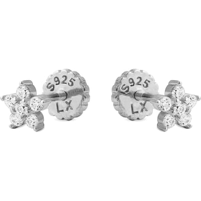 Luxenter Sterling Zilver 925 Oorbellen met Gerhodineerd Briljant Zirkonia - Anba