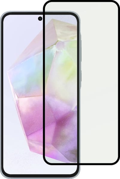 Smartphonica Screenprotector Geschikt voor Samsung Galaxy A35 - Full Cover Tempered Glass with Round Edge - Gehard glas met Afgeronde Hoeken geschikt voor Samsung Galaxy A35