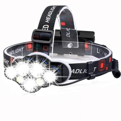 WiseGoods Premium Oplaadbare LED Hoofdlamp - 8 LEDs 18000 Lumen 500 Meter Bereik - Verstelbaar En Waterbestendig - Outdoor