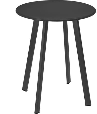 Bijzettafel voor buiten - binnen - salonstafel - antraciet - rond - metaal - balkontafel