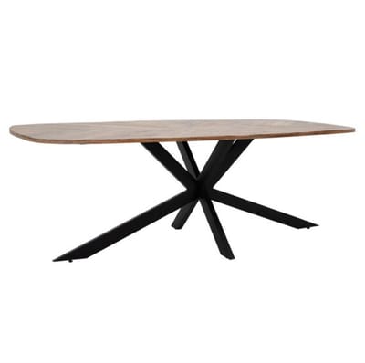 Tower Living Eettafel Silvi Deens ovaal mangohout visgraat 180x100 cm - Naturel
