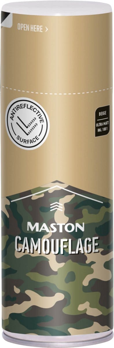 Maston Camouflage Spray - Ultramat - Beige (RAL 1001) - spuitverf - 400 ml - spuitbus verf