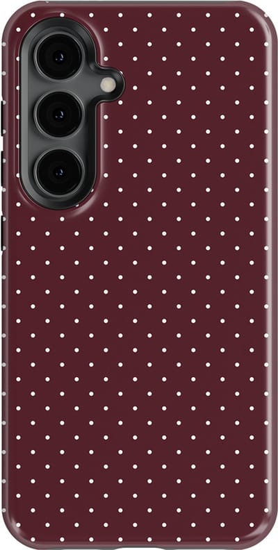 Micro Dots Tough Hoesje Samsung Galaxy S24 | Geschikt Voor Mag | Stippen Motief Backcover Samsung Galaxy S24 Wine Dots