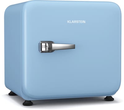 Klarstein Audrey Evo 45L minikoelkast - retro design, stil (40 dB), compacte koelkast met verstelbare pootjes en omkeerbare deur, mechanische thermostaat, wit, ideaal voor slaapkamers en kantoren