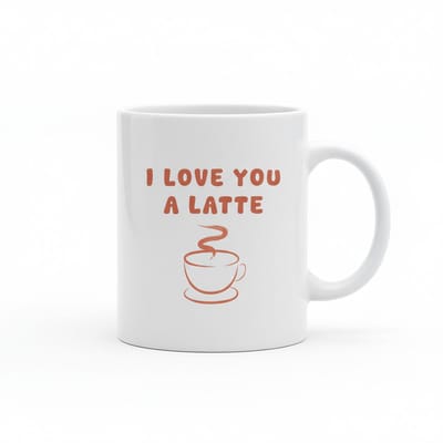 I Love You a Latte – Schattige Koffie Woordgrap Mok 330 ml | Romantisch Cadeau voor Koffieliefhebbers & Stellen