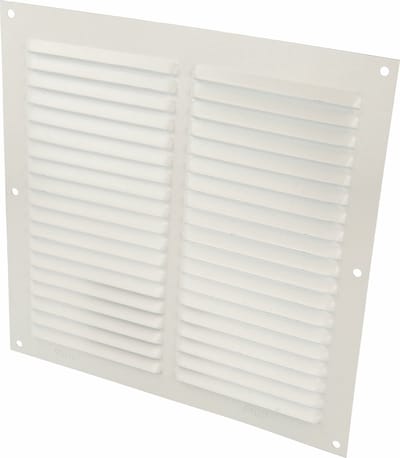 AMIG Ventilatierooster/muurrooster - 200 x 200mm - aluminium - wit - schoepenrooster