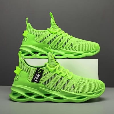 Mode Heren Hardloopschoenen Hoge Kwaliteit Sneaker Trend Casual Schoen Ademend Heren Lichtgewicht Comfortabel Antislip Sport Sneakers 44 groen
