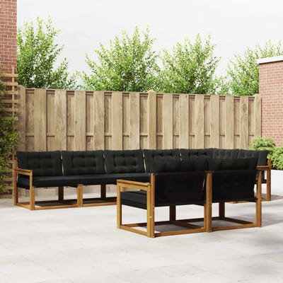 vidaXL - Buiten - bank - set - 8 - st - Natuurlijk - en - zwart
