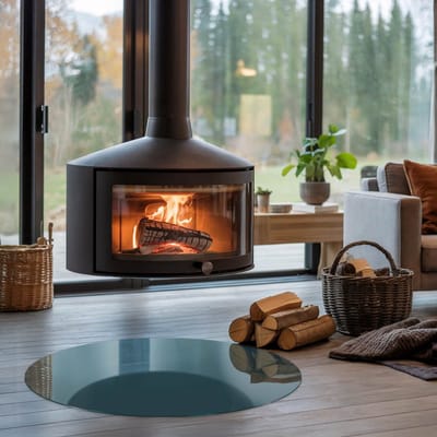 Coloray Vloerplaat Houtkachel - Plaat voor Onder Kachel - 90 cm x 90 cm - Kachel Vloerplaat - Turkoois Vloerplaat Kachel - Onderplaat Voor Houtkachel - Vloerplaat Openhaard - Houtkachel Accessoires - Verwarmingsaccessoires