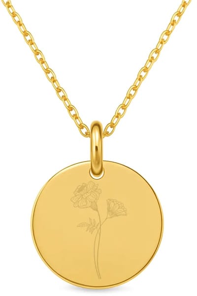 Lovelockers® | Geboorte Bloem kettingen | Stainless Steel | Goudkleurig | Geboorte Maand | Kraamcadeau | Geboorte cadeau | Cadeautje voor haar | Bloemen ketting