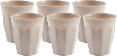 Plasticforte onbreekbare Picardi drinkglazen - 6x stuks - kunststof - beige - 250 ml - camping/outdoor/kinderen - limonade glazen