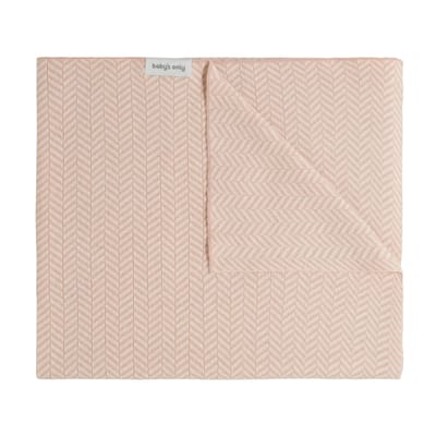 Baby's Only Wiegdeken Dawn - Baby deken met visgraat motief - Babydeken uit katoen en acryl - 0 tot 6 maanden - Blush/Ecru - 70x95