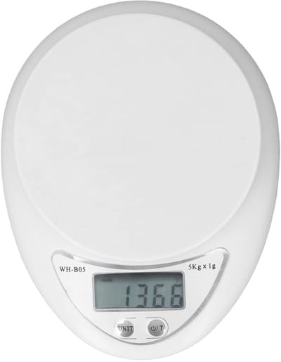 Dailygoods- Keukenweegschaal Digitale Precisie - Ronde Weegplatform - Slank Design - Antislip Voeten - Hoogwaardige Materialen - Nauwkeurige Sensor - Voedselweegschaal