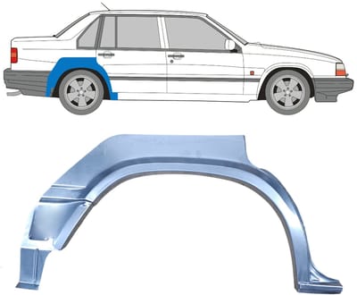 Reparatiepaneel achterspatbord voor Volvo 940 960 1990-1998 / Rechts
