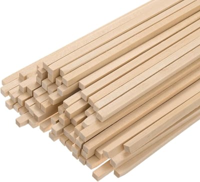 60 Stuks Houten Vierkante Dowel Sticks 35x30cm, Onbehandeld Hout voor Klussen, DIY Projecten en Modelbouw