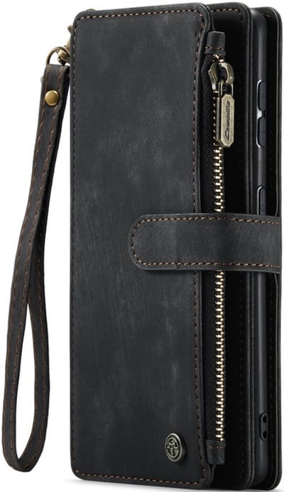 CaseMe – Telefoonhoesje geschikt voor Samsung Galaxy S23 – Wallet Rits Book Case – Magnetische Sluiting & Portemonnee – PU Leer – Zwart