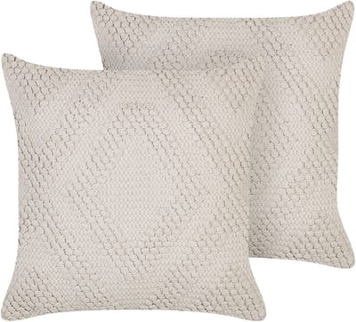 CATALPA - Sierkussen set van 2 - Gebroken wit - 45 x 45 cm - Katoen