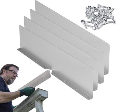 Regengoot Bescherming - Waterafleider Dakgoot - Voorkom Overstroming - Roestvrij Aluminium - 40 x 9 cm - Zilverkleurig