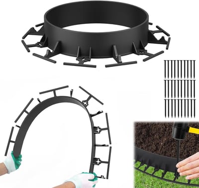 Gazonrand Kunststof - Bloembedomranding Tuinpalissade - Tuin Afscheiden - Flexibel Snijdbaar Ontwerp - 12 Meter Lengte - Antraciet