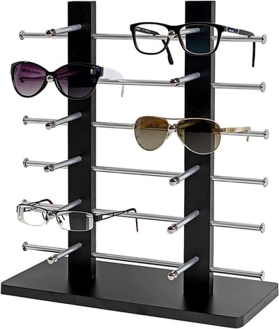 Brillenstandaard - Brilhouder Display - Orde Scheppen - Voor 12 Brillen - 42x39cm - Zwart