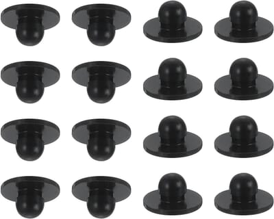 Rubberen Voetjes - Apparaat Pads - Apparaten Stabiliseren - Push-In Bevestiging - 16 stuks - Zwart