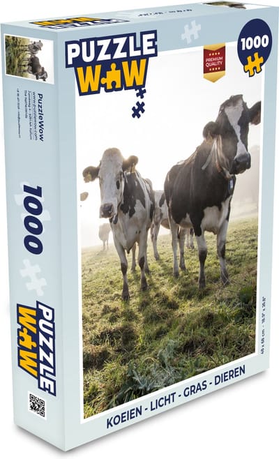 Puzzel Koeien - Licht - Gras - Dieren - Legpuzzel - Puzzel 1000 stukjes volwassenen