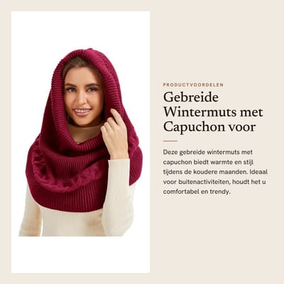 Dailygoods- Wintermuts Gebreid - Bivakmuts - Balaclava - Zachte Beanie - Uniseks - Duurzaam en Rekbaar