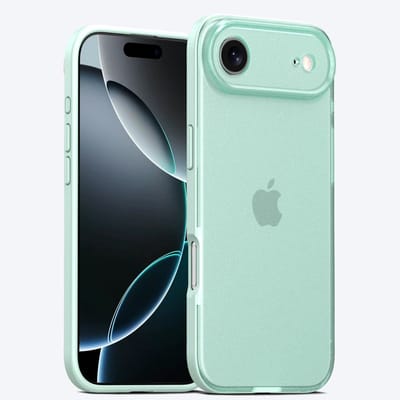 Mobiq - Frosted Rugged Bumper Hoesje geschikt voor iPhone 17 Air - turqoise