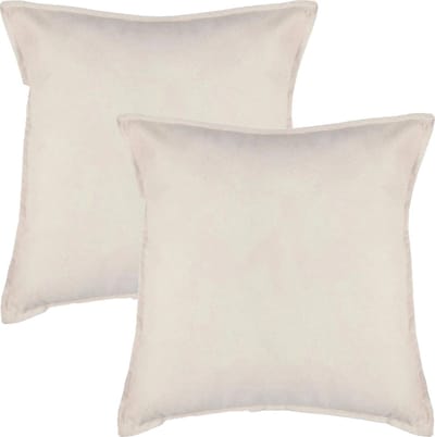 Atmosphera Bank/sierkussens huiskamer Sophia - 2x stuks - 52 x 52 cm - Ivoor wit - polyester - met rits