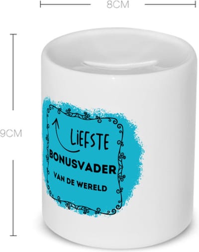 Akyol - liefste bonusvader van de wereld Spaarpot - Vader - de liefste bonusvader - vader cadeautjes - vaderdag - verjaardag - geschenk - kado - 350 ML inhoud