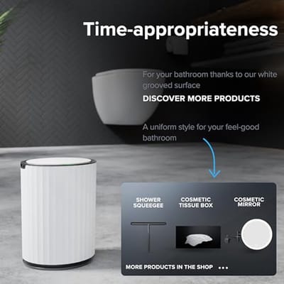Sensor Badeimer 9L met Sensor | Stijlvolle Mülleimer voor Badkamer | Ook als Windeleimer Te Gebruiken