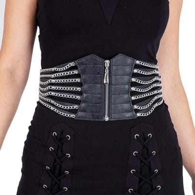Dailygoods- Riem Dames - Veganistisch Leer - Tailleriem - Zwart - Verstelbaar - Modieuze Accessoire