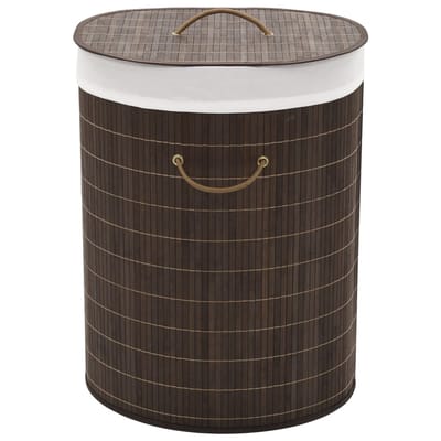 vidaXL - Wasmand - ovaal - bamboe - donkerbruin