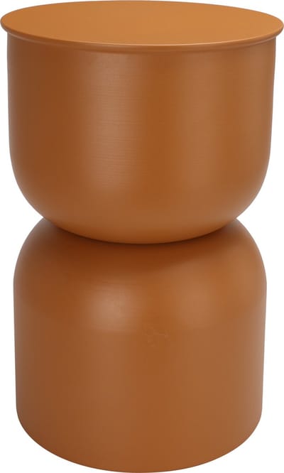 In & Out Deco Bijzettafel - Metaal - Organisch - Karamel kleur - Hoog 46 cm - Rond 31 cm