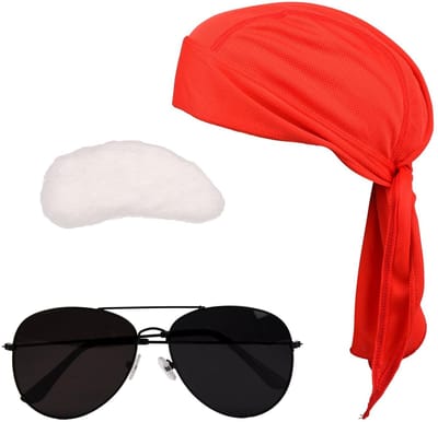 Dailygoods- Worstelaarskostuum Accessoire - Rode Bandana - Zwarte
