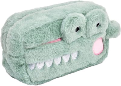 Schattig Krokodil Patroon Etui, Ruime Kinderen Pennenzak, Leuk Pennen Etui voor School, Groen en Functioneel