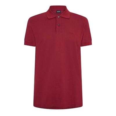 Boss Heren Firenze Katoenen Poloshirt (Donkerrood)