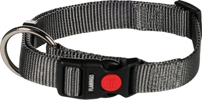 Flamingo Ziggi - Halsband Honden - Halsband Ziggi Donkergrijs M 40-55cm 20mm - 1st - 134635 - 1st