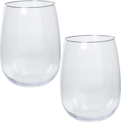 Floran Vaas Julia - 2x - wijd uitlopende hals - transparant - glas - 22 x 26 cm
