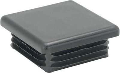 Inslagdop/meubeldop zwart vierkant 14 bij 14 cm en hoogte 0,7 cm van kunststof - Set van 4 stuks