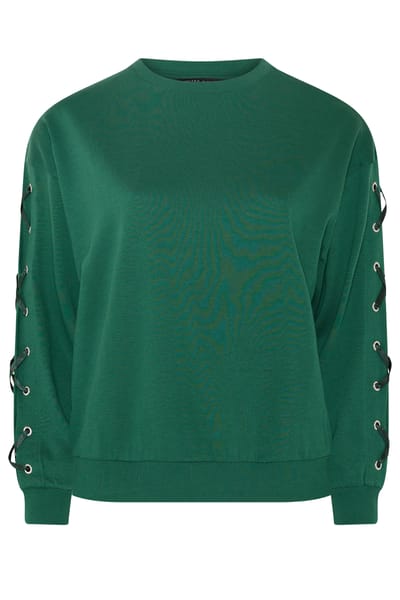 Limited Collection Groen Sweatshirt Met Oogjes En Veter Size 38