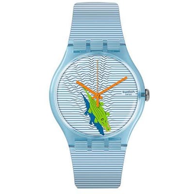 Swatch Originals Serie Kwarts Uurwerk Lichtblauw Zwitsers Waterdicht Horloge Dameshorloges SUOS107 Light Blue white