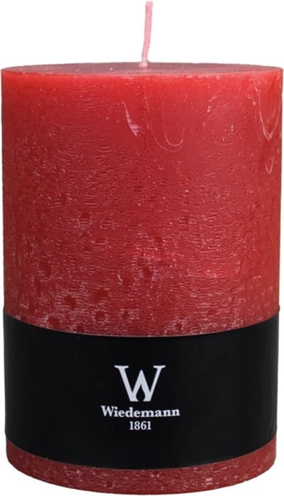 Wiedemann Cilinderkaars/stompkaars - groot model - rustieke kaars - rood - 10 x 14 cm - 100 branduren