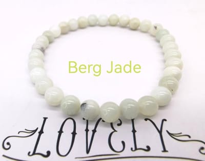 Armband – Edelsteen – Berg jade - 6mm Kralen - 18 cm - Werking - kalmerend bij nervositeit, spanningen en stress en zorgt voor innerlijke rust.