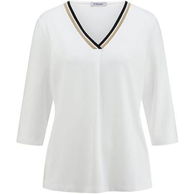 Shirt V-hals Van Peter Hahn wit