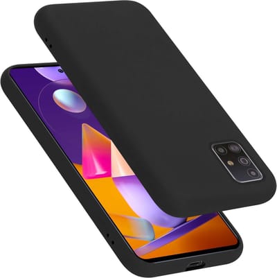 Cadorabo Hoesje geschikt voor Samsung Galaxy M31s in LIQUID ZWART - Beschermhoes gemaakt van flexibel TPU silicone Case Cover